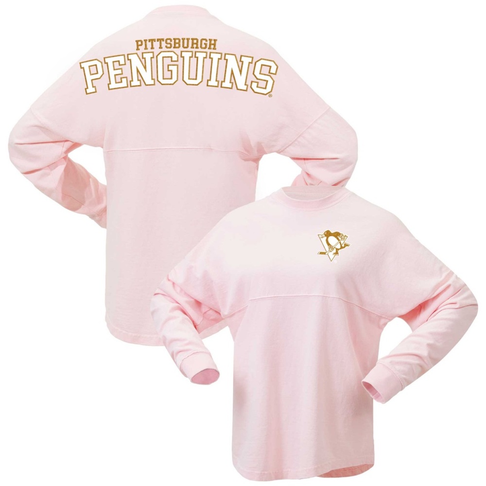 Women's Pittsburgh Penguins Fanatics Pink Spirit Jersey Long Slv Pink shirt NWT